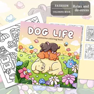 1PC Dog Life Adult Coloring Book, Pawsome Coloring Book, featuring interactive coloring pages and dog interactive patterns, stress-relieving and relaxing, perfect for leisure activity at home, parent-child DIY activities, and Valentine's Day gifts