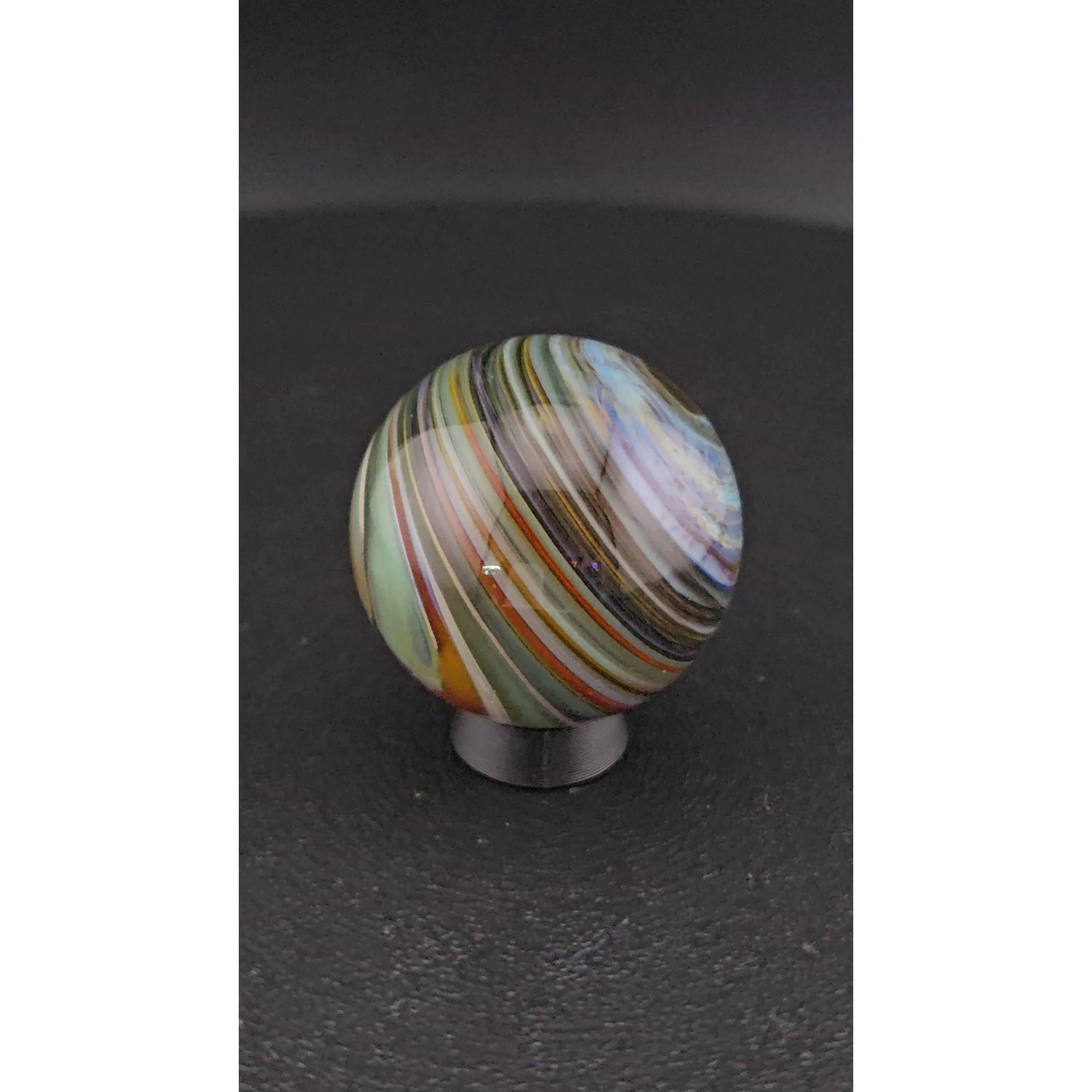 Handmade Glass Art Marble, Contemporary Swirl Design F9 (1.1")