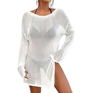 Bsubseach Crochet Cover Ups for Women Bathing Suit Cover Up Dress Mesh Beach Top