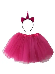 Girls Hot Pink Unicorn Costume - Complete Kids Costume Set with Tutu & Flip Sequin Unicorn Headband Horn