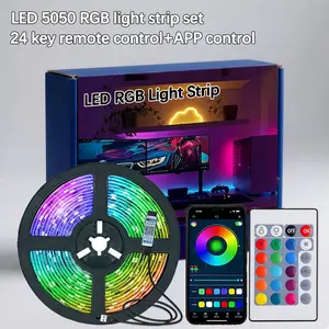 5M Smart RGB LED Strip Lights USB Powered, App Control & 24-Key IR Remote, Sync to Music DIY Colors, Flexible Cuttable TV Backlight LED Tape for Bedroom Living Room Kitchen Gaming Setup Party Decor, Strong Adhesive