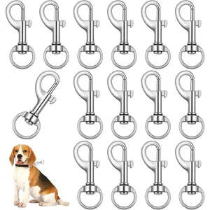 16 Pcs Swivel Eye Bolt Snap Hooks, 360° Rotating Zinc Alloy Clip for Pet Leash, Flag Pole, Tarp and Key Chain