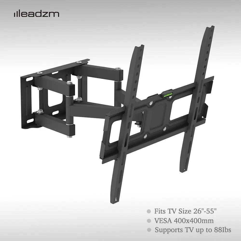 【Summervibes】Ubesgoo Universal TV Stand Base Bearing 88 LBS Table Top TV Mount Stand 26-55 Inch Double Pendulum Large Base TV Stand Soundbar TV Mount Up and Down -10~10° for Most Flat or Curved TVs