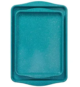 2-Piece Nonstick Aluminum Cookie Sheets, 13 x 18 and 11 x 15, Light Blue