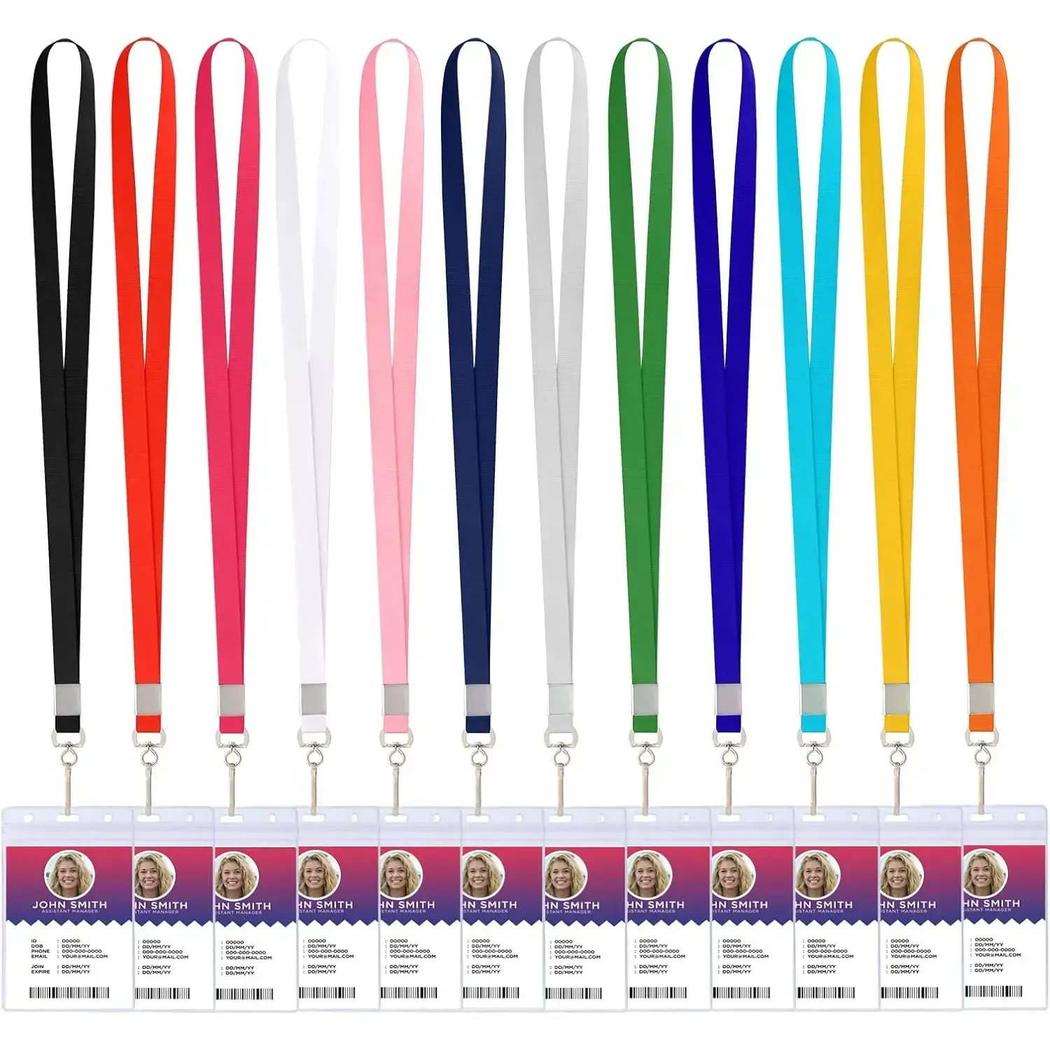12 PCS Cruise Lanyards for ID Badges, Durable Lanyards with Waterproof ID Holder, Lanyards with ID Badge Holder for Cruise Ship Cards, Office, School