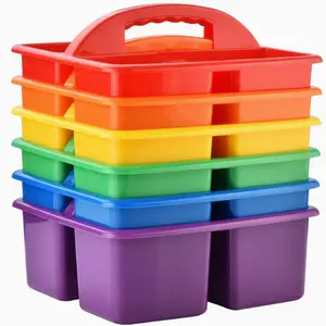 6-Pack Rainbow Storage Baskets with Handles | Colorful Organizers for Art Supplies, Toys, Bathroom Essentials #HomeOrganization #StorageBins #RainbowDecor #TikTokHome #OrganizeWithColor