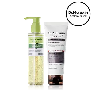 [Dr.Melaxin Official] Double Cleansing Duo, Cactox Oil&Peel Shot Black Rice Mochi Whip Cleanser, Cactus Elixir, Fermented Black Rice, LHA, Niacinamide, Deep Pore Care