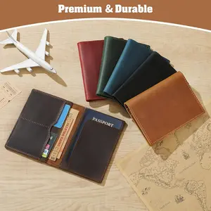 Genuine Leather Passport Cover Made from Top Layer Cowhide. A Multifunctional Wallet for Cards, Coins, And Passports