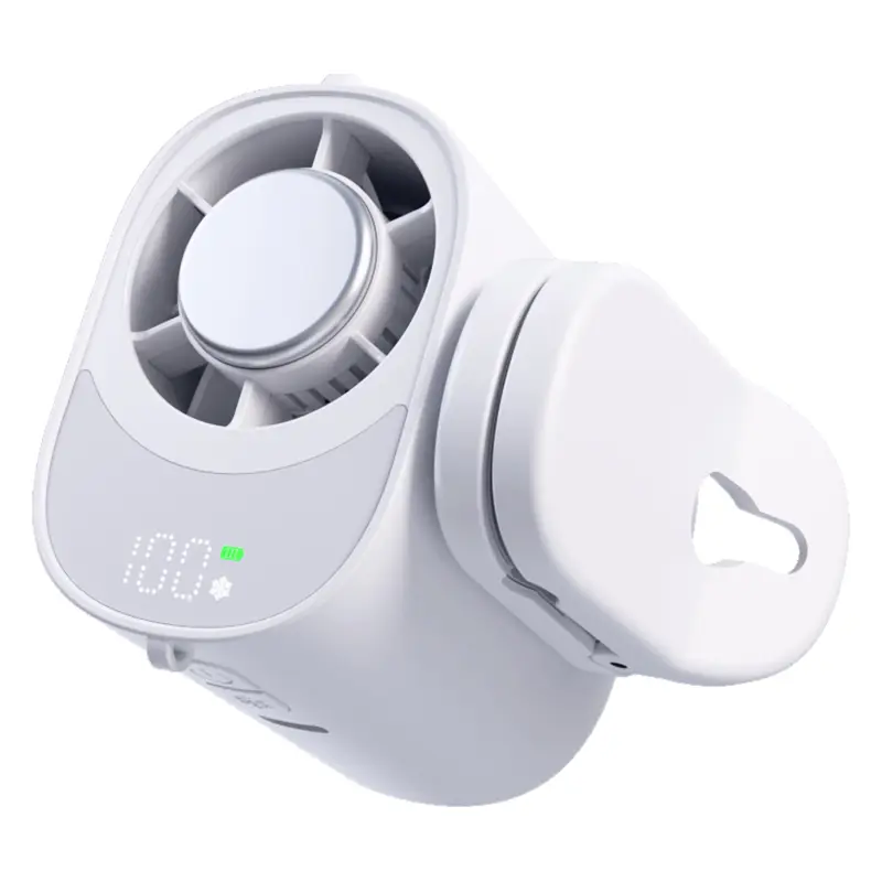 Portable Waist Fan with Ice Cooling Plate, USB C Rechargeable Clip On Wearable Belt Fan, 100 Speeds Strong Airflow Hands Free Personal Cooling Fan, Lightweight Outdoor Fan for Jobsite Camping Gardening Fishing