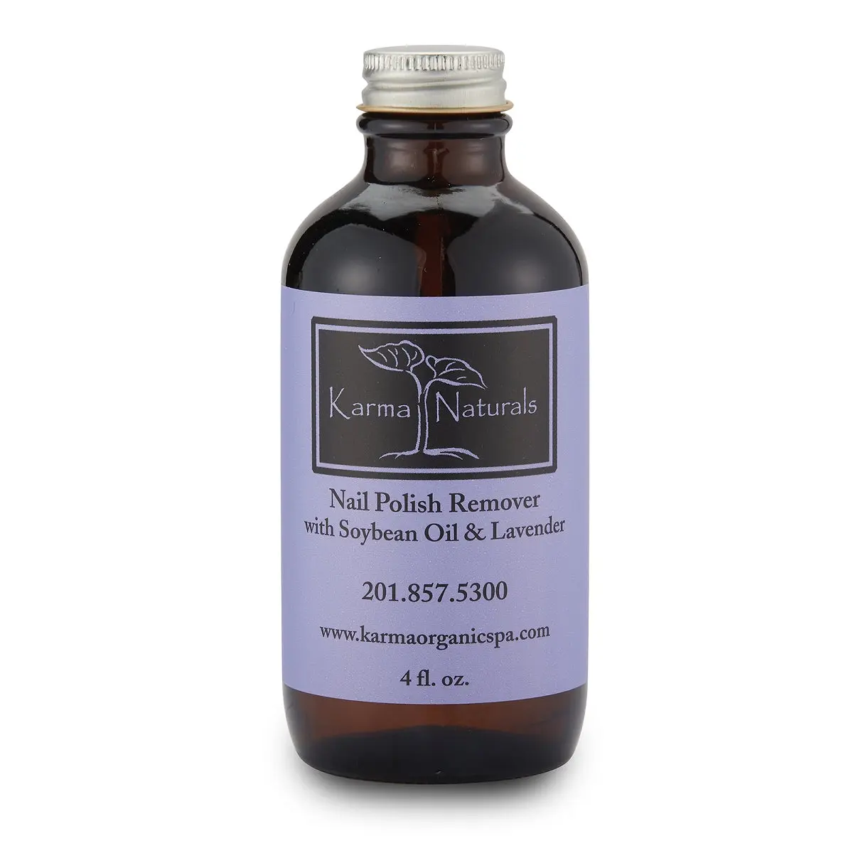 Karma Naturals Organic Nourishing Nail Polish Remover for Nail Care - Soybean Oil, Lavender Scent, Wipe-Ready Formula, 4 fl. oz., Oil-Based Nail Polish Removers