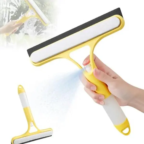 3-in-1 Combo Multifunctional Wall Cleaning Tool - Reusable All-Purpose Squeegee, Scrubber, Spray Set, Portable Household Item for Window, Shower Surfaces