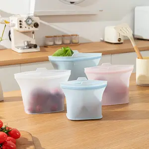 New Silicone Food Storage Bags Multi-Functional Kitchen Sealing Bags for Fruits and Vegetables Secure Seal Fresh Keeping