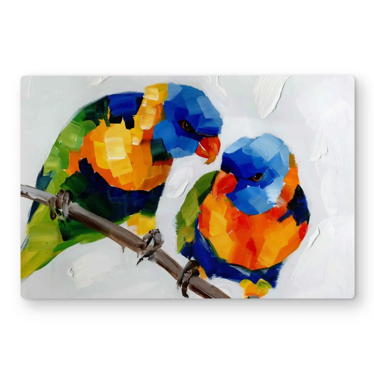 212 MAIN Artistic Aluminum Metal Print Wall Artwork - 24x36 in, Colorful Parrot Duo, Modern Abstract Design, Nature-Inspired Home & Room Decoration, Ideal Gift for Home Decor Enthusiasts