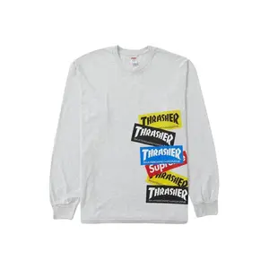Supreme Thrasher Multi Logo L/S Tee Ash Grey