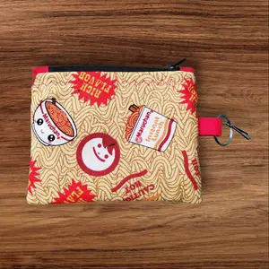 Coin Purse/Card Holder with Key ring and Clip Ramen  Noodle Theme