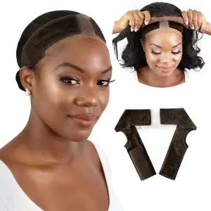 Lace Wig Grip Band Women Adjustable, Wig Grip Band for Lace Front Wigs, Wig Gripper with Ear-Cutouts Natural Lace Edge, Adjustable Non-Slip Band with Velcro Comfortable Breathable Secure Glueless Velvet Headband Headband Insert
