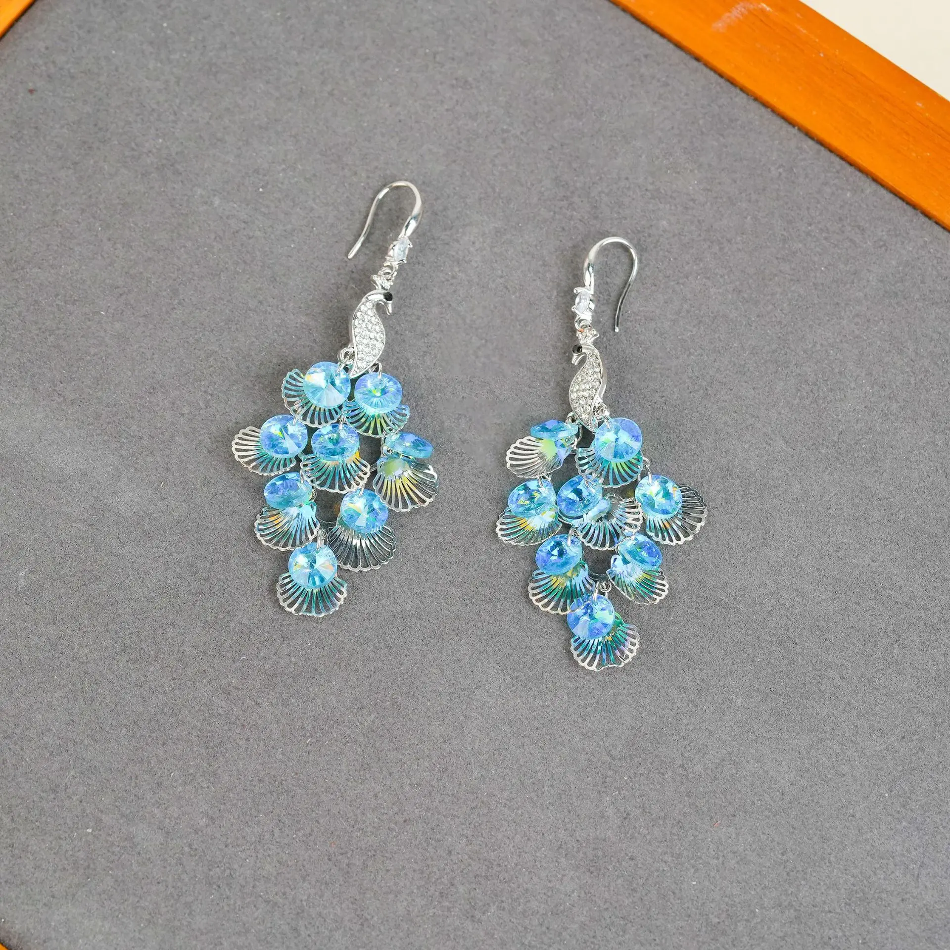 High-end Rhombus Crystal Earrings for Women, Elegant Internet Celebrity Earrings, 2025 New Trendy Long Heavy Tassel Earrings