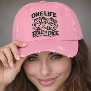 One Life Roll The Dice Hat | Dice Gambling Hat | Streetwear Dad Hat | Lucky Dice Baseball Cap | Casino Lover Gift | Motivational Streetwear