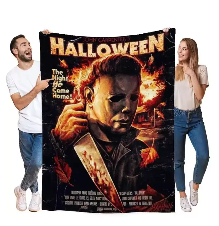 Halloween Horror Movie Throw Blanket Ultra-Soft Micro Fleece Blanket, Soft Cozy Blankets for Bed Couch Bed Sofa Living Room Young Adults Men Women Boy Girl Gift