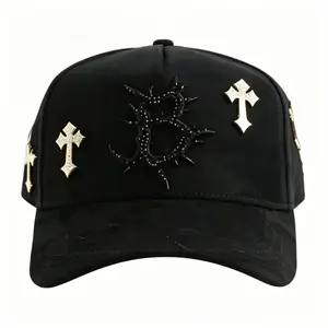 The popular diamond-studded letter pattern hat in 2026 is a fashionable hip-hop trend and is an adjustable baseball cap