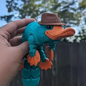 3D Printed Duck Design Flexible Joint Ornament, 1/5 Counts Cute Animal Shaped Decoration, Desktop Decoration for Home Office, Car Decoration, Decor Figurine, Decoration Items, Room Decor, Cute Collectible Figurines