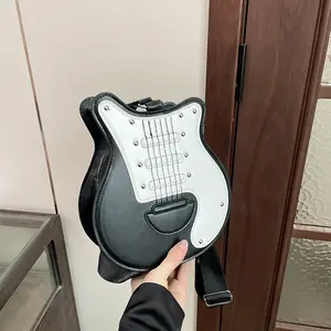 Guitar-Shaped Crossbody Bag for Women Trendy Unique Shoulder Bag with Adjustable Strap for Music Lovers Fashion Accessory