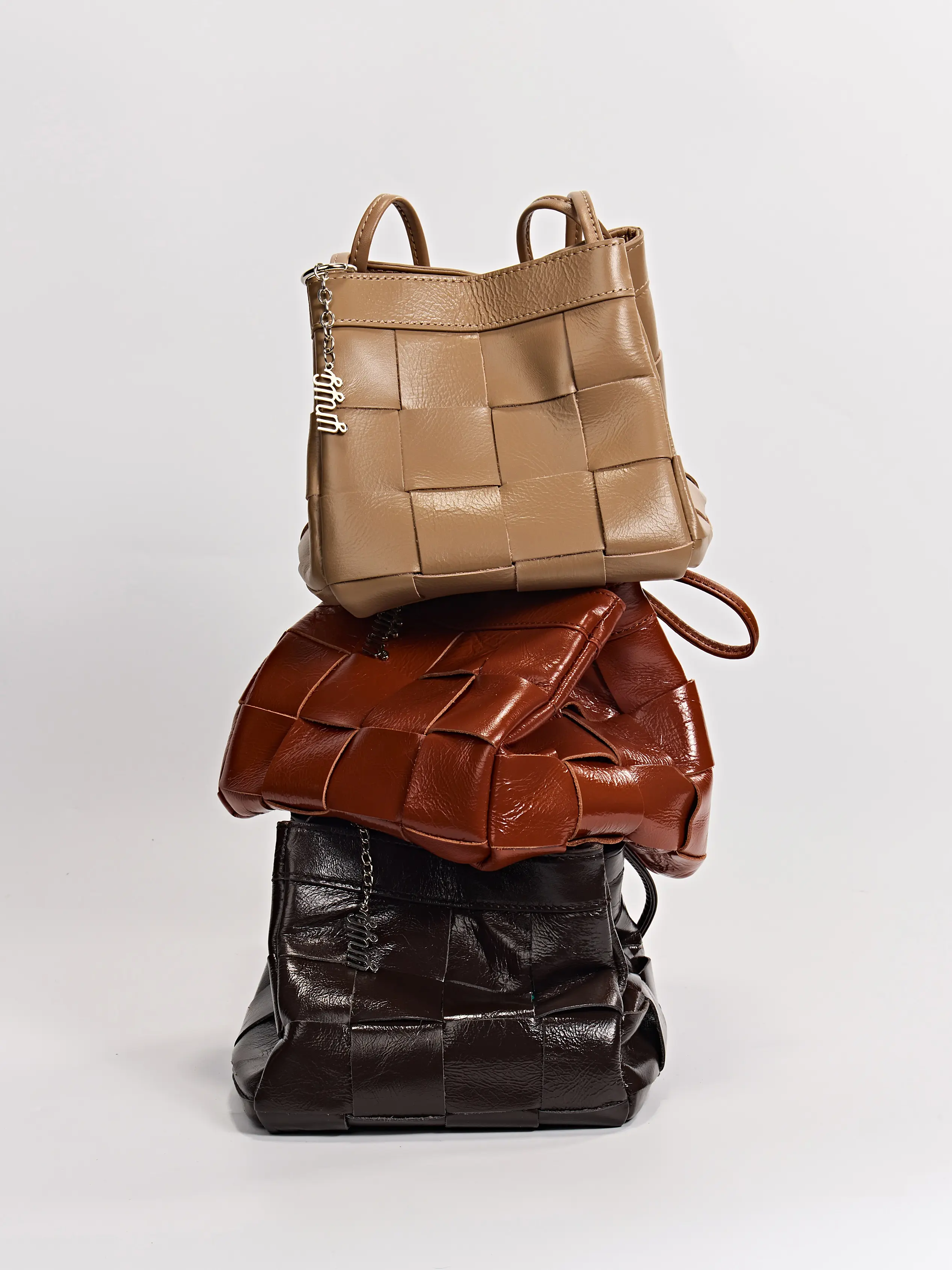 Estrella Puzzle Cube Leather Convertible Purse