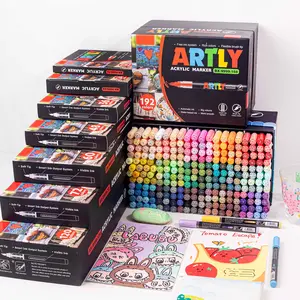 192/240/320 Color Acrylic Markers Set, Fast Drying Non-Fading, Perfect for Drawing Illustrations Crafts School Supplies DIY Projects