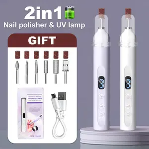 LIMEGIRL Electric Nail Drill with UV Nail Lamp: Professional for Acrylic, Gel, and Dip Powder Nails Portable Nail Drill Machine Kit for Manicure and Pedicure Rechargeable, Lightweight Nail Set