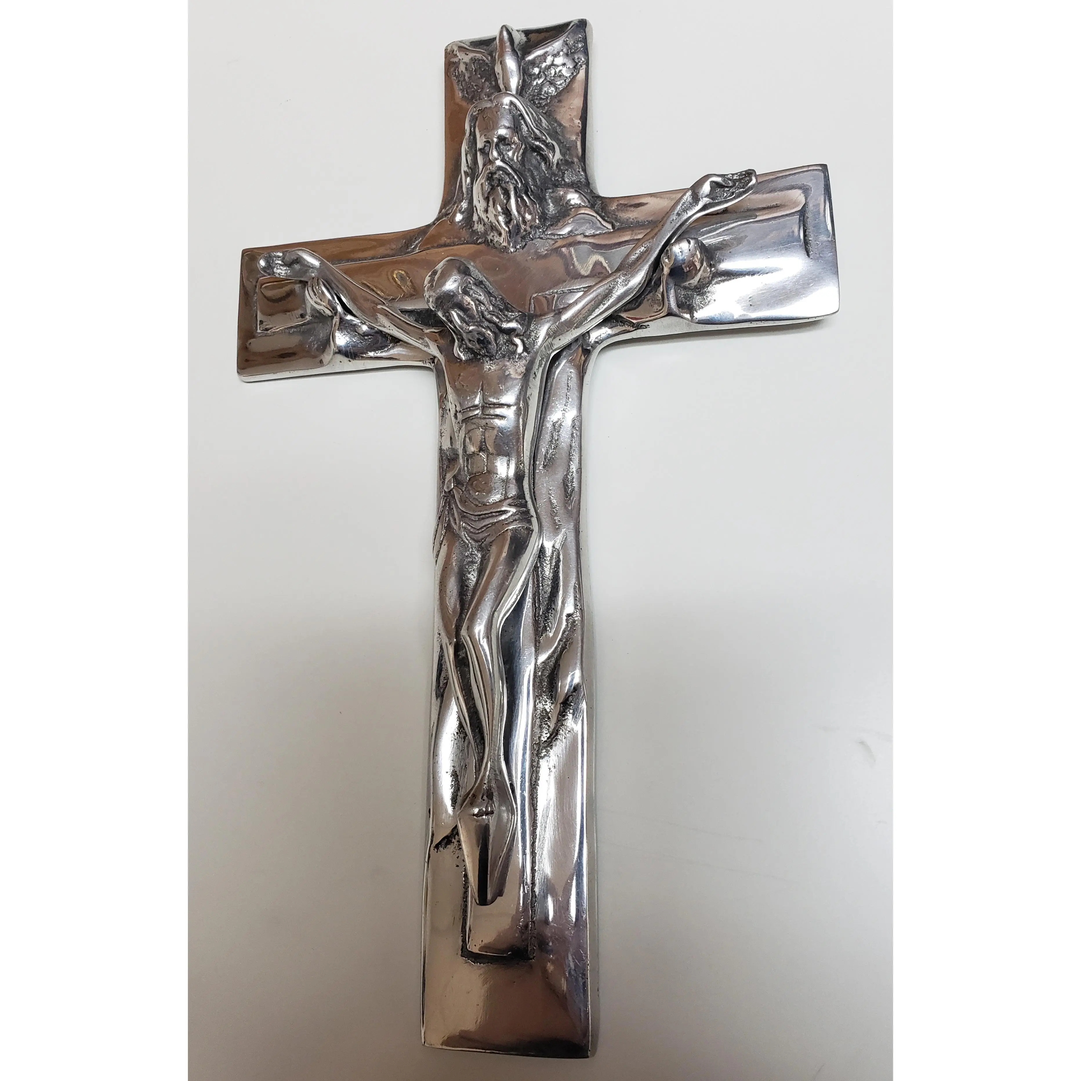 Mexican Pewter Cross Holy Trinity