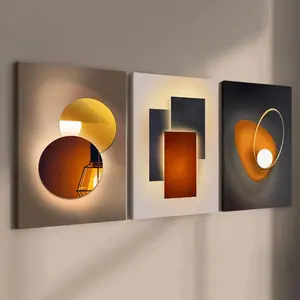 3-Piece Wooden Framed Canvas Wall Art Set |   Multi-Dimensional Spray Paint Posters |   Modern Abstract Decor for Living Room, Bedroom & Office