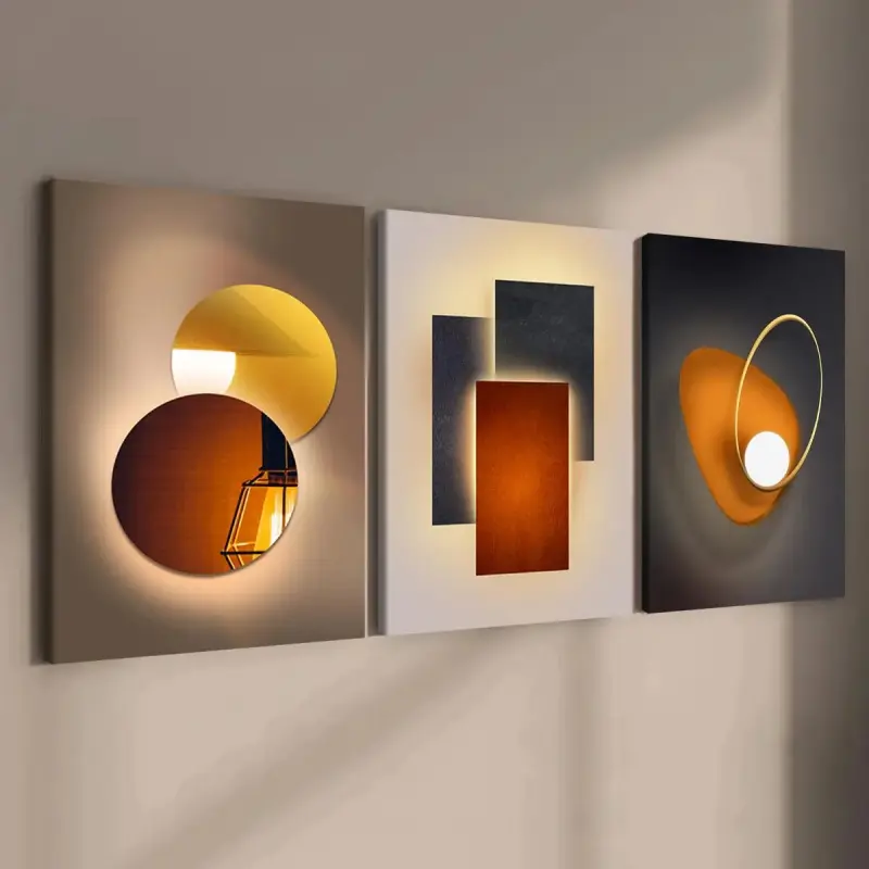 3-Piece Wooden Framed Canvas Wall Art Set |   Multi-Dimensional Spray Paint Posters |   Modern Abstract Decor for Living Room, Bedroom & Office