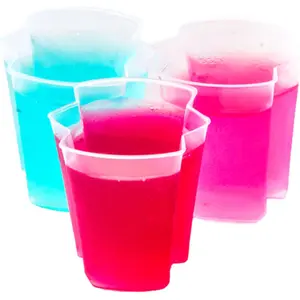 100 Pack Patented Squeezable 2oz Premium Plastic Shot Cups Reusable Jello Shot Containers for Halloween, Wedding, Parties Lids NOT Included