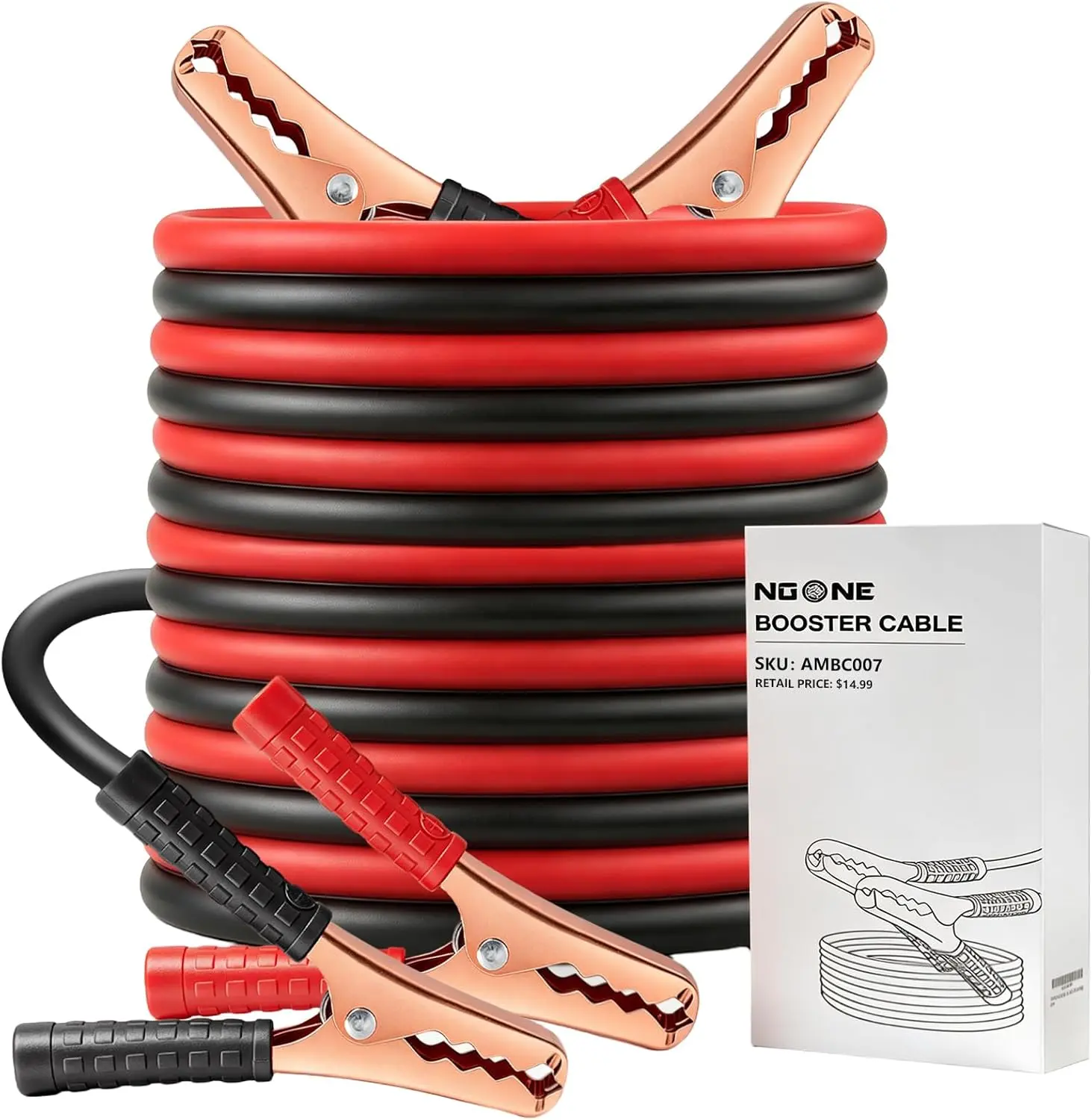 Jumper Cables for Car Battery, Heavy Duty Automotive Booster Cables for Jump Starting Dead or Weak Batteries (10-Feet)