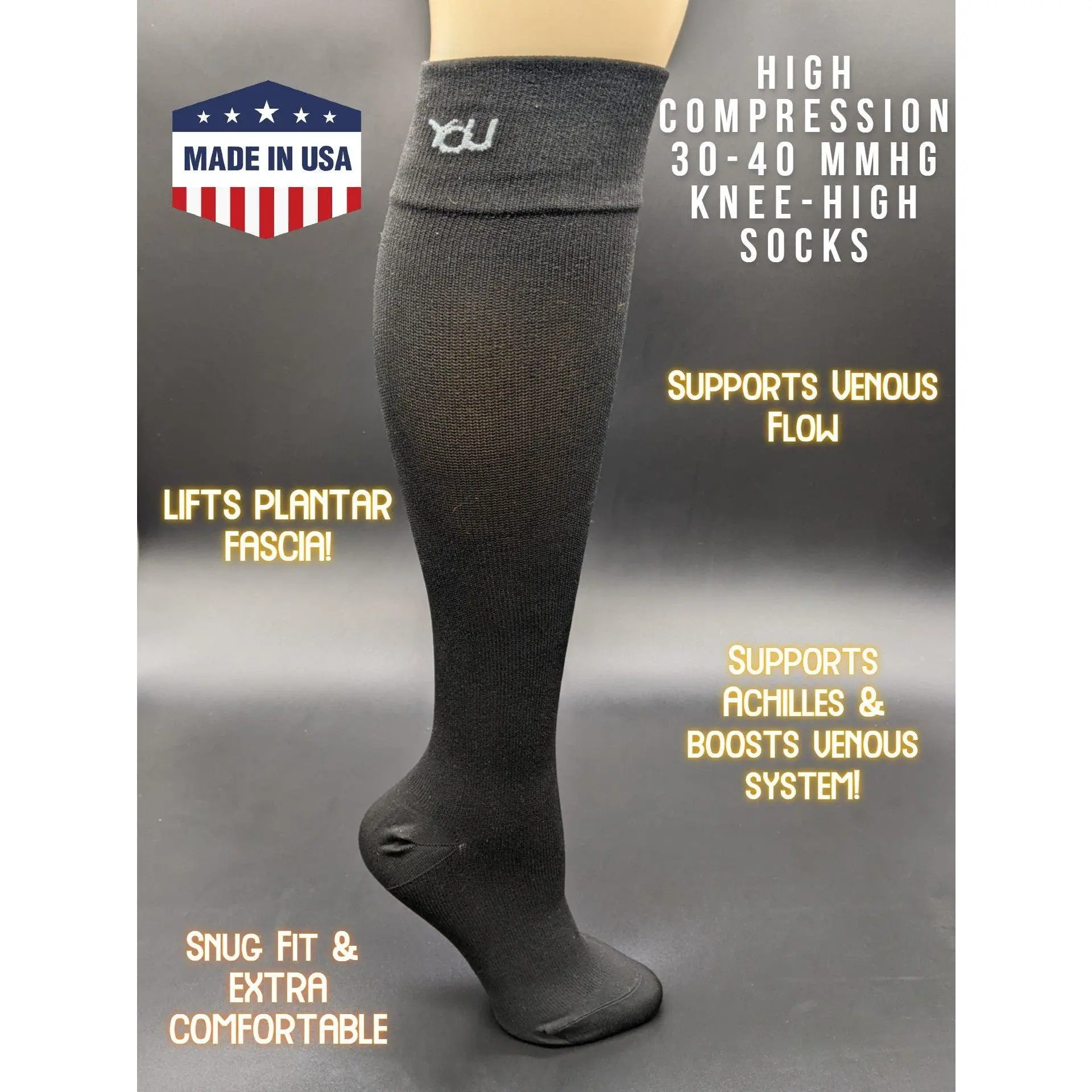High Compression Socks 30-40 mmHg - Knee High High Compression Socks 30-40 mmHg - Knee High
