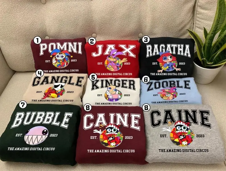 Jax Pomni Characters Shirt, The Amazing Digital Circus Fan Gift, The Amazing Digital Circus Characters Shirt, Anime Cartoon Tee