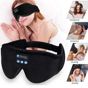 Bluetooth Sleeping Headphones 3D Eye Mask Wireless Headband Soft Elastic Comfortable Music Earphones Sleep Mask for Travel Nap NONE
