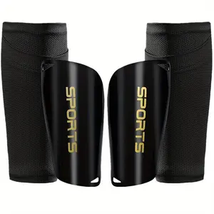 Football Leg Guards Adult Football Training Leg Guards Calf Guards Football Socks with Mesh Pocket Black White