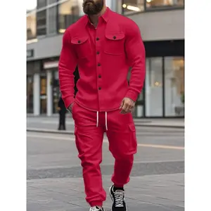 Men's Heavyweight Fleece Lined Workwear Set, Outdoor Hunting Jacket & Hoodie, Casual Loose Fit Winter Warm