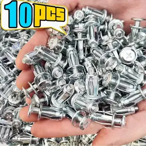 10 Pairs Pack Nuts Bolts Expansion Screws Hardware Fasteners, Durable Metal Construction, Ideal for DIY Projects & Home Repairs