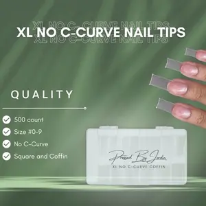 PressedByJordin XL No C-Curve Square Nail Tips