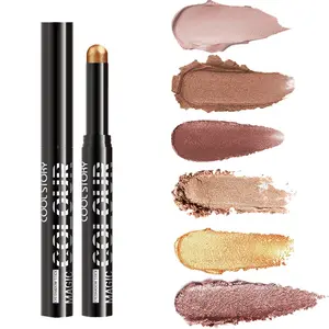 Waterproof Long-Lasting Eyeshadow Stick, High Pigmentation Smooth Non-Melt, Single Color Gradient Lazy Eye Makeup, Multi-Purpose Eyeshadow Brush