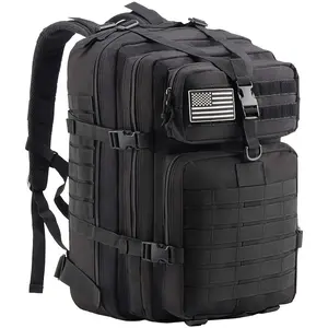 11.89gal Tactical Elite Outdoor Backpack - Heavy Duty Work and Sports Daypack - Hydrophobic Oxford Fabric, Soft Shell with Zipper Closure, Adjustable Chest Fit, Cord Embellishment, MOLLE Compatible
