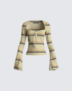 Iona Green Sweater Knit Top