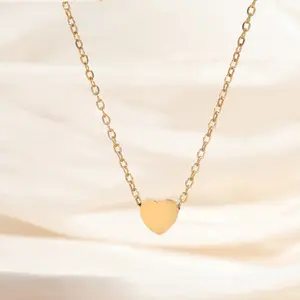 18K  Gold Plated Heart Necklace for women organic  olivia  necklace all-match basic fashion accessory gold  jewelry gift Goldplated Letters Pendant