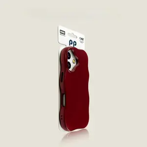 Wine Red Multi‑Color Wavy Edge 2‑in‑1 Matte Film Phone Case, Minimalist Luxury Trendy Shockproof Protective Cover for Men & Women, Compatible with iPhone 11, 12, 12 Pro, 12 Pro Max, 13 Pro, 14, 15, 16 Pro, 17, 17 Pro Max