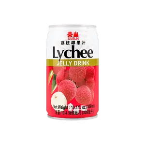 TAISUN Lychee Coconut Jelly Drink 308ml - Refreshing Tropical Beverage with Real Fruit Pieces