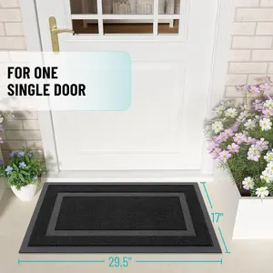 Waterproof Outdoor Door Mat Non Slip Low Profile Entryway Rug Durable Dirt Trapper Welcome Mat for Front Door Patio Porch Indoor Outdoor Entrance