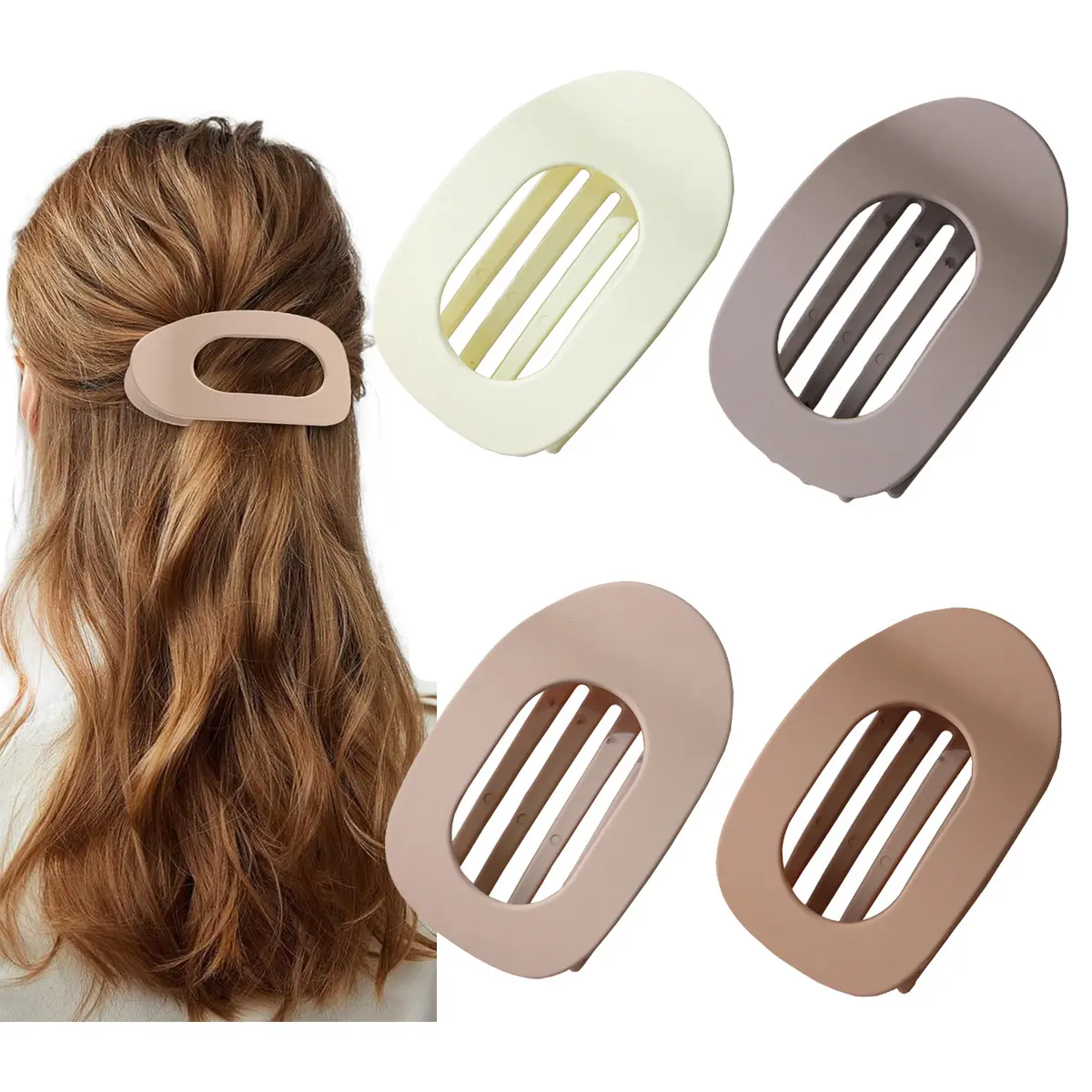 4 piece set A (oval hair clip)