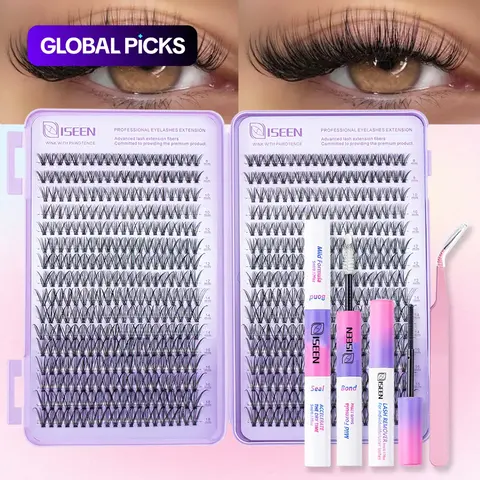 DIY Eyelash Extension Kit, DIY Lash Set, DIY False Eyelashes, Soft Natural Look, Mixed Individual Lashes, Advanced Lash Fibers, 8-18 mm D Curl for Festivals and Parties, Ideal Gift #GLOBAL PICKS